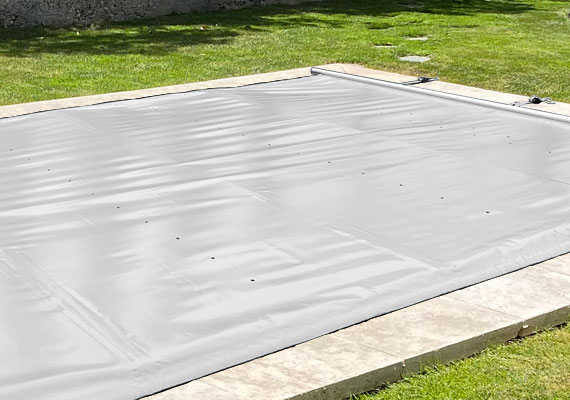 Couverture de sécurité à barres invisibles pour piscine Aquilon coloris Gris